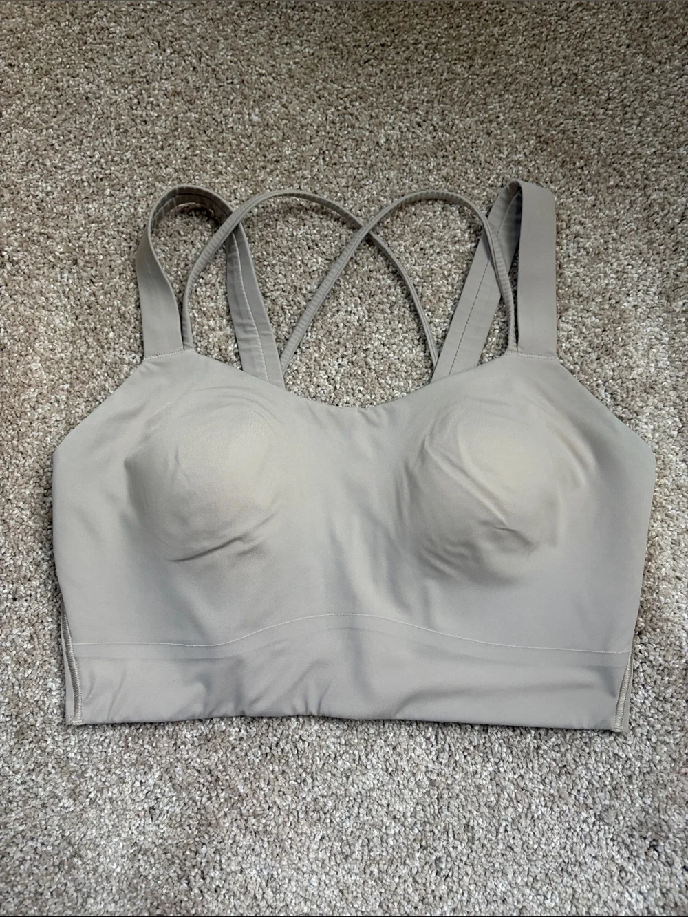 lululemon athletica Light Beige/Neutral Strappy Sports Bra